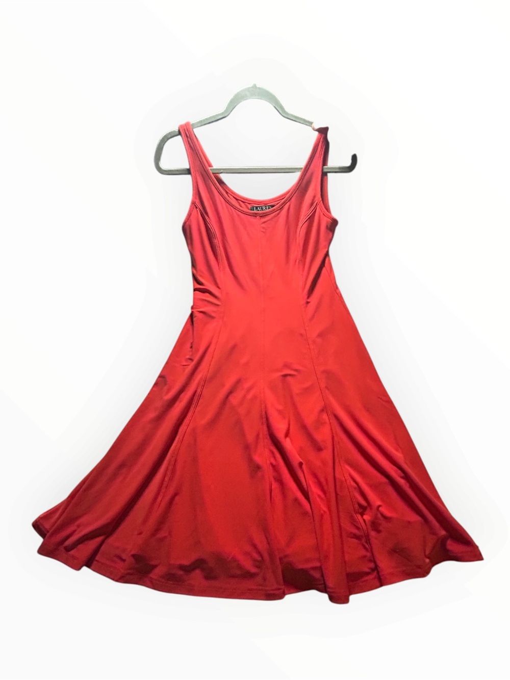 Lauren Ralph Lauren Red Fit & Flare Sleeveless Dress Women’s 4 Preppy Classic